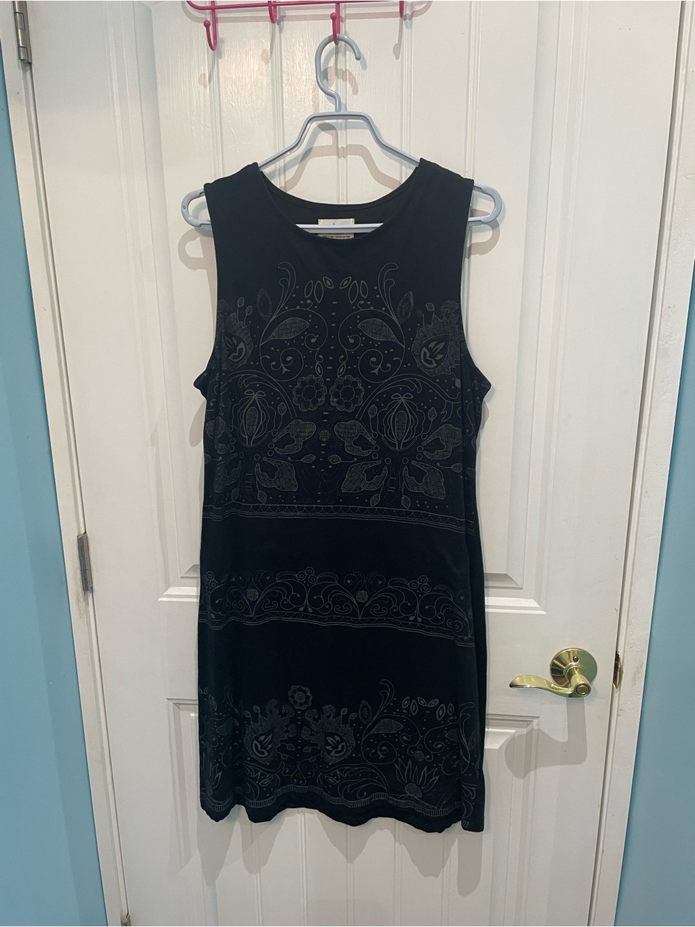 Sleeveless Black Floral-Detail Mini Dress